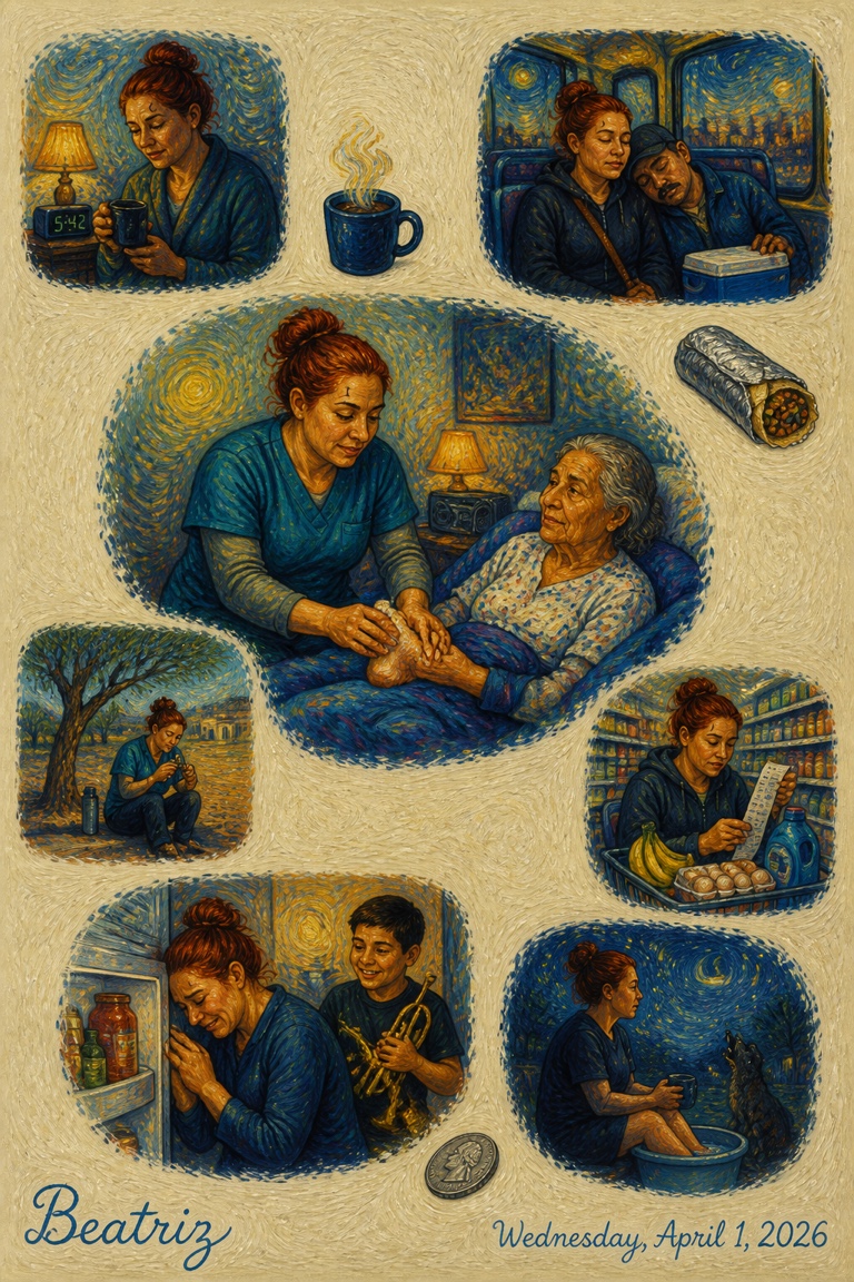 Beatriz's Wednesday, a plain weekday page in soft pastel
